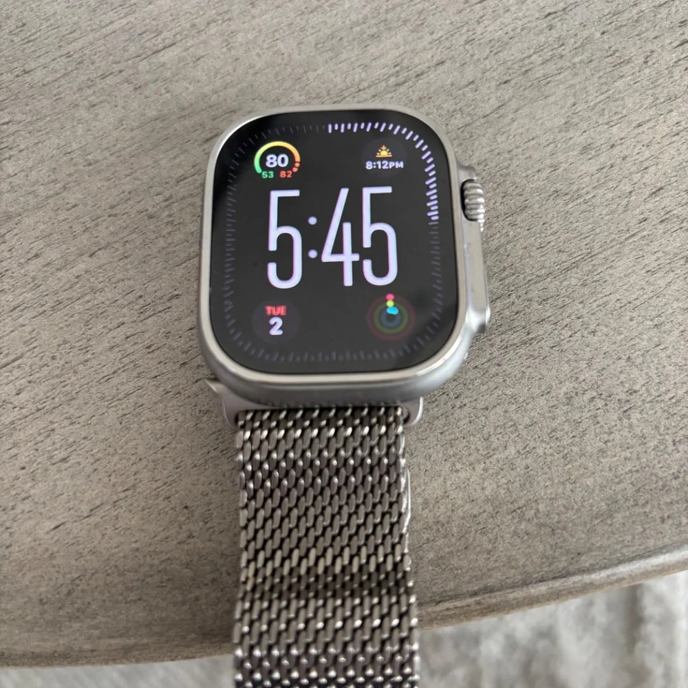 Apple Watch Ultra 2 49mm with Titanium Milanese Loop Band + Professional Band - Picture 4 of 5